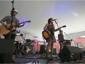 The Record Breakers perform at the Hudson Music Festival in 2016.