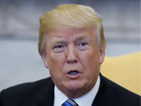 U.S. President Donald Trump during a meeting with Israel Prime Minister Benjamin Netanyahu in the Oval Office of the White House March 5, 2018 in Washington, DC. The prime minister is on an official visit to the US until the end of the week.