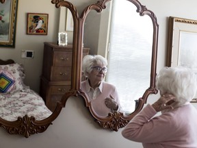 Lisa Gartner, 98, gets her hair styled once a week. She lives at the Waldorf seniors' complex in Côte-St-Luc.