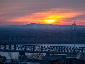 The Victoria Bridge spans the St. Lawrence River.