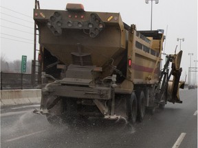 The city of Montreal said salt spreaders are at the ready once an inch / 2.5 cm of snow has accumulated on the ground.