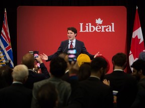 Prime Minister Justin Trudeau speaks during a Liberal Party fundraiser at a hotel in Vancouver, B.C., on Thursday May 18, 2017.