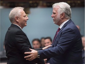 PQ Leader Jean-François Lisée lobbed a softball question to Philippe Couillard at legislature, allowing the Premier to attack the CAQ's immigration plan.