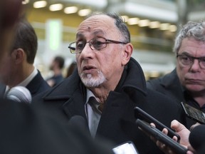 Quebec Islamic Cultural Centre president Boufeldja Benabdallah speaks at a news conference to react to Alexandre Bissonnette guilty plea for the 2017 mosque shooting, Wednesday, March 28, 2018 at the hall of justice in Quebec City.
