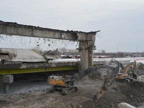 Demolition work continues on major reconstruction of Montreal's highway system.