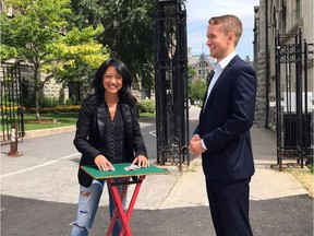 "Magicians and scientists have both learned that it's our own mysterious consciousness that casts the spell," says Julie Eng, host of The Science of Magic, seen here with magician Jay Olson. (Realtime Images)