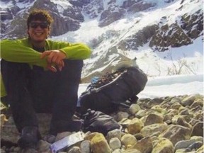 The family of missing British Columbia rock climber Marc-André Leclerc reported on social media that Leclerc and his climbing companion have died while attempting a new route on a mountain in Alaska. Leclerc is shown in a photo from a GoFundMe page.