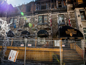 The Bishop Street building that houses the Irich Embassy pub on March 25, 2018, one day after firefighters battled a five-alarm blaze