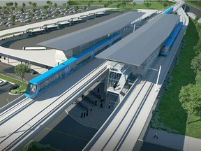 The Réseau électrique métropolitain electric train is to cover 67 kilometres and feature 27 stations, connecting downtown Montreal and the South Shore, the West Island, Trudeau Airport and Deux Montagnes. This image was provided in October 2017. Source: Caisse de dépôt et placement du Québec