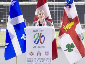Heritage Minister Melanie Joly announced Friday that Montreal is one of three Canadian host city candidates in the 2026 bid. THE CANADIAN PRESS/Ryan Remiorz