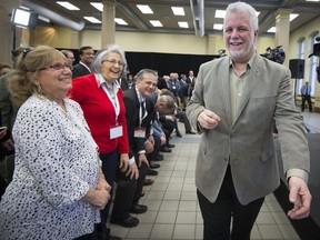 "We are all first-class Quebecers," Premier Philippe Couillard told his audience at Dawson College Sunday.