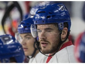 Laval Rocket defenceman Éric Gélinas during practice at Place Bell in Laval on Feb. 13, 2018.