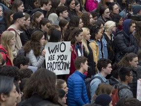 University students from McGill and Concordia walked out of class on April 11, 2018.