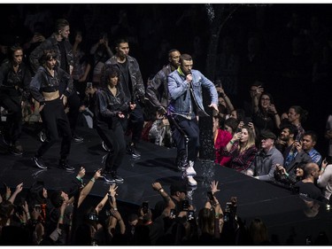 Justin Timberlake performs at the Bell Centre in Montreal on Sunday, April 8, 2018.