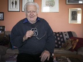 Maurice Podbrey, founder and former artistic director of the Centaur Theatre, at home in Montreal on Thursday, April 5, 2018. He now lives part of the time in South Africa and is raising funds for a sports and education community group he helps run in one of the Townships surrounding Cape Town.