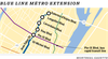 Approximate locations of new mÃ©tro stations along the blue line.