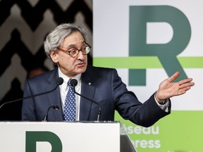 Micheal Sabia, president and CEO of Caisse de dépôt et placement du Québec, helped inaugurate the REM project at a sod-turning ceremony on April 12, 2018. Work begins in earnest on Friday, April 27. (John Mahoney / MONTREAL GAZETTE)
