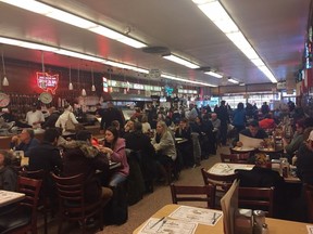 Katz's Delicatessen is packed for the lunch rush. New York’s most famous deli is a must-visit for Montrealers, if only to taste the difference between their pastrami and our smoked meat.