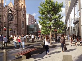 Artist rendering of planned Ste-Catherine St.