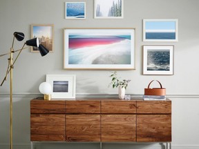 Choose from a variety of frame and art images allowing the TV to blend into a room's decor when not in use.