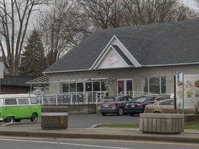 The scene of a stabbing in Île- Bizard early Saturday.