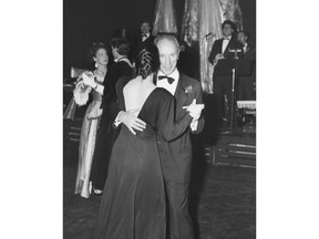 Brooke Johnson dances with Pierre Elliott Trudeau at the National Theatre School in 1985. Photo courtesy of the archives of the National Theatre School of Canada