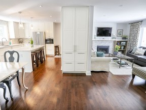 The couple had their home redone to combine the openness of a modern condominium with the convenience of a bungalow after they downsized from a larger home in Beaconsfield last year. (John Mahoney / MONTREAL GAZETTE)