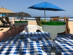 Drinking margarita's in Mexico