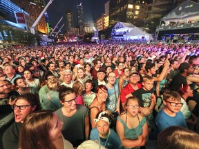 Walk Off the Earth fans pack Place des Festivals for the outdoor blowout concert at the Montreal International Jazz Festival in Montreal Tuesday July 4, 2017.