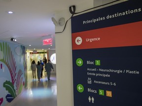A hallway leading to an emergency room near the new expansion wing of the Ste-Justine Hospital in Montreal on Monday, November 7, 2016.