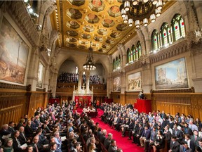 Governor General David Johnston presides over the Senate as he prepares to deliver the Speech from the Throne at the start of Canada's 42nd Parliament in Ottawa, Canada on December 4, 2015.