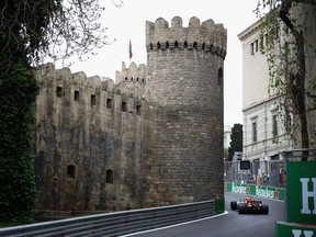 Daniel Ricciardo of Red Bull posted the fastest lap time during Friday practice at the Baku City Circuit.
