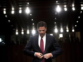 Ousted FBI director James Comey at a hearing before the Senate Select Committee on Intelligence on Capitol Hill June 8, 2017.