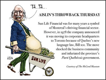 Aislin throwback Thursday editorial cartoon for April 19, 2018