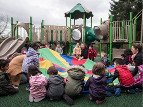 Children play at a daycare in Coquitlam, B.C., on March 28, 2018: The parents of today are addled by ever-shifting advice that is making us anxious, guilt-ridden and mistrustful of our own instincts, wrote Allison Hanes.