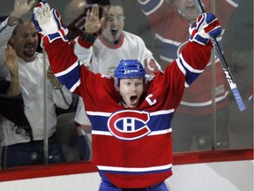 The Canadiens can use another Saku Koivu, seen here celebrating his goal in overtime against the Tampa Bay Lightning at the Bell Centre on March 26, 2009, to give the Habs a 3-2 win.