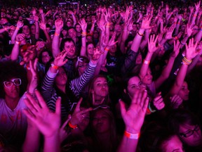 MONTREAL, QUE.: NOVEMBER 14, 2011 -- Audience enjoy the event  that is a show by the American electro pop duo LMFAO in Montreal, Tuesday, November 14, 2011 at the Bell Centre. (John Kenney / THE GAZETTE)