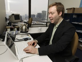 Economist Youri Chassin in his 25th floor office at CIRANO in downtown Montreal Thursday, January 14, 2010.