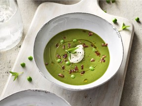 Mint pea soup from Corbin Tomaszeski's recipe book, In Good Company.