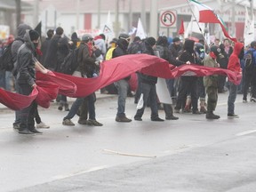 On May 4, 2012, protesters demonstrated outside the Le Victorin hotel in Victoriaville as the Quebec Liberal Party's general council met inside.