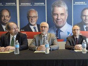 Back during the 2014 Quebec election campaign, Liberal West Island candidates Geoff Kelley, Carlos Leitao and Martin Coiteux.