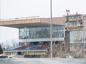 The Hippodrome de Montreal grandstand, formerly known as the Blue Bonnets is shown in Montreal, Tuesday, April 24, 2018.