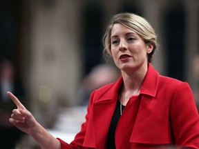 Heritage Minister Melanie Joly rises during Question Period in the House of Commons in Ottawa, Monday, October 2, 2017. Canada's French-language artist union says Joly's funding deal with Netflix is becoming increasingly difficult to defend.