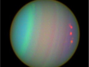 2004 Hubble telescope image of Uranus as Seen with Color Filters (NASA photo)