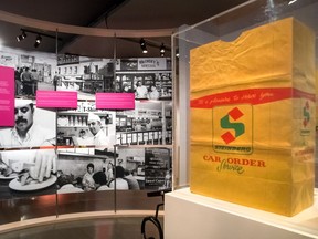 A paper bag from the Steinberg's grocery store is part of a new exhibition at the  McCord Museum about contributions of Montreal's Jewish community. The grocery chain was so much a part of Quebec's culture that people going grocery shopping would say, "je vais faire mon Steinberg."