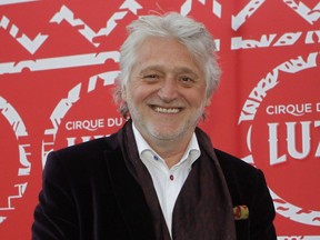 Gilbert Rozon on the red carpet before the premiere of Cirque du Soleil's Luzia show in Montreal in 2016.
