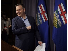 Jason Kenney arrives at the closing press conference following his first convention as leader of the United Conservative Party in Red Deer, Alta., Sunday, May 6, 2018.