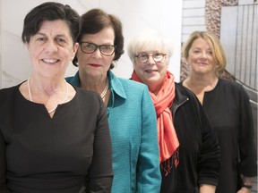 Organizers Catherine McIninch Murphy, Judith Tisseur Norton, Maureen Fitzgerald and Brenda Noonan Brown hope to raise $115,000 for a statue to be tendered by Montreal’s Bureau d'Art Public. (Pierre Obendrauf / MONTREAL GAZETTE)