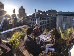 The Nelligan is a great destination for drinks and major cinq-à-sept action, as Torontonian Ryan Pearce and Marcus and Elisabeth Sturm from Austria discovered.