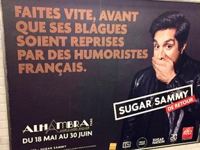 Sugar Sammy's new posters in Paris.